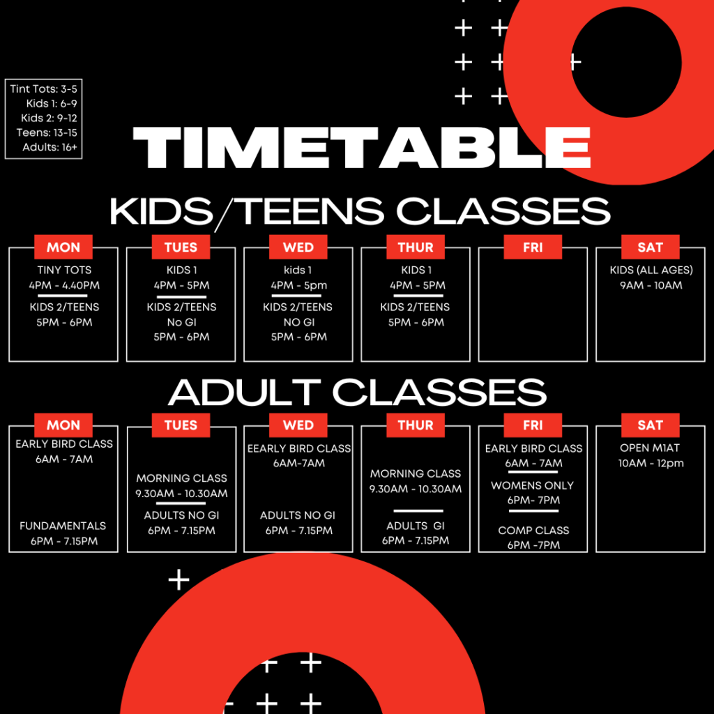 Northside Jiu Jitsu timetable